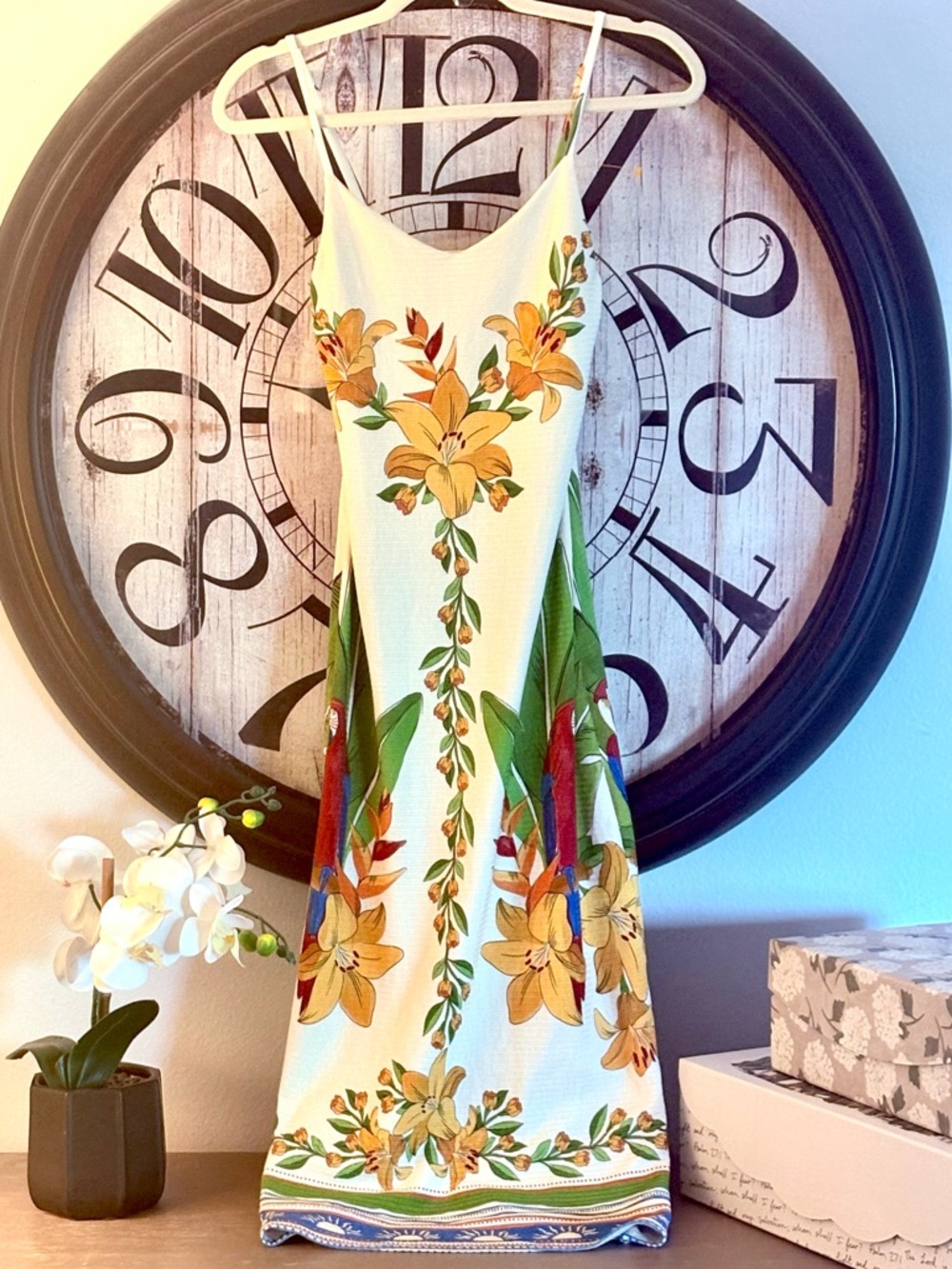 Farm Rio Rare Early Brazilian-Market Dress- Tropical Lily Printed Dress